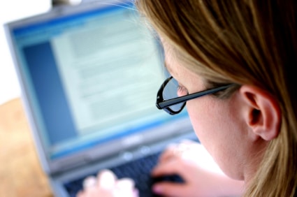 Girl on computer