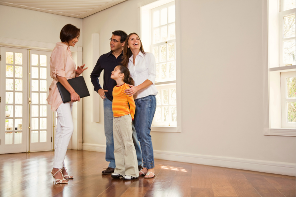 realtor touring a family